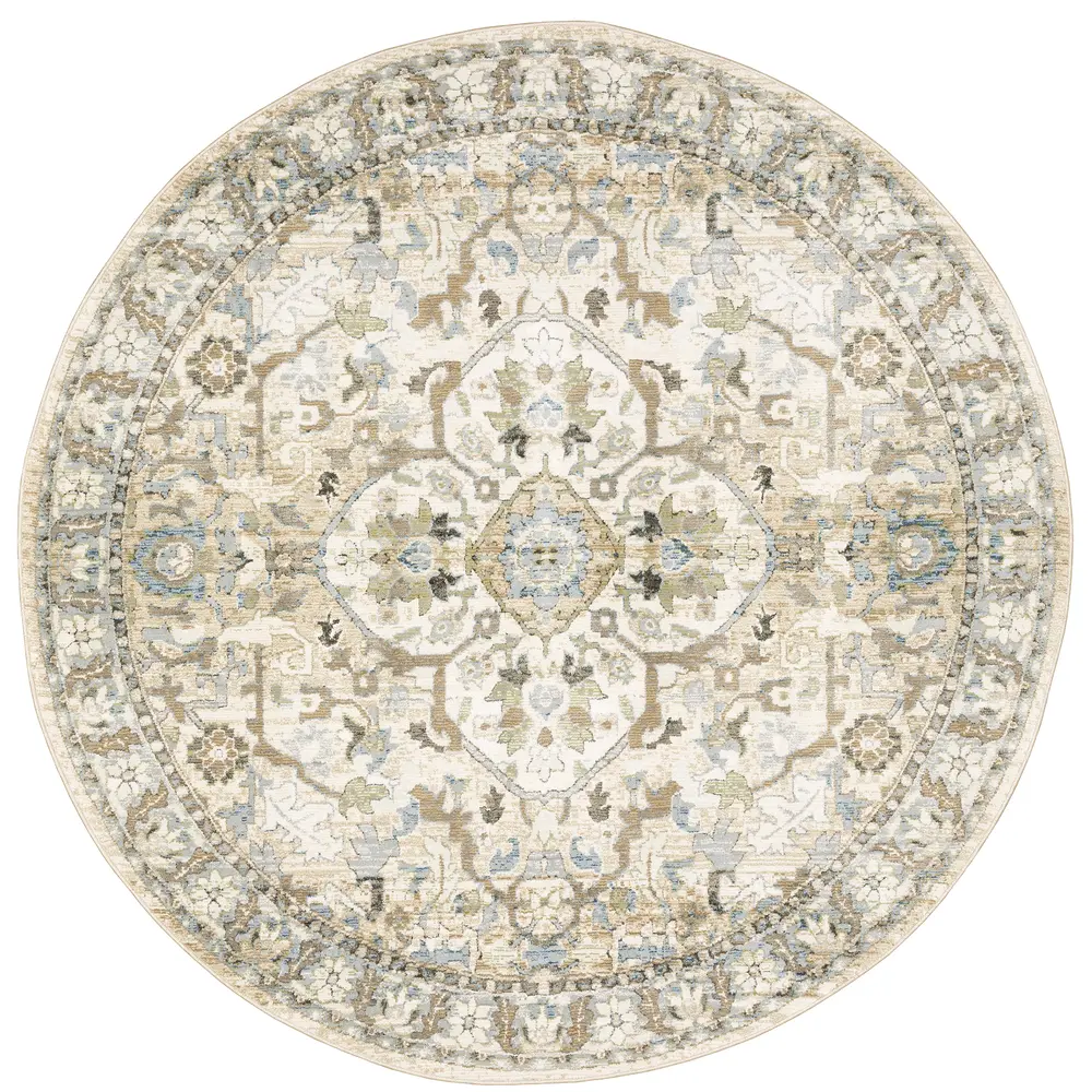 Andorra 9818G Beige/ Ivory Indoor Area Rug - 7'10