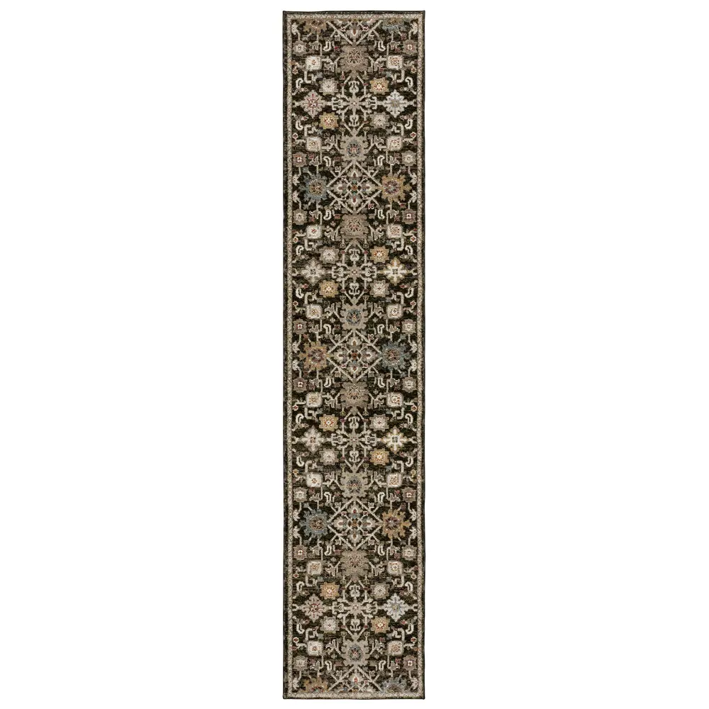 Andorra 2396B Brown/ Multi Indoor Area Rug - 2'6