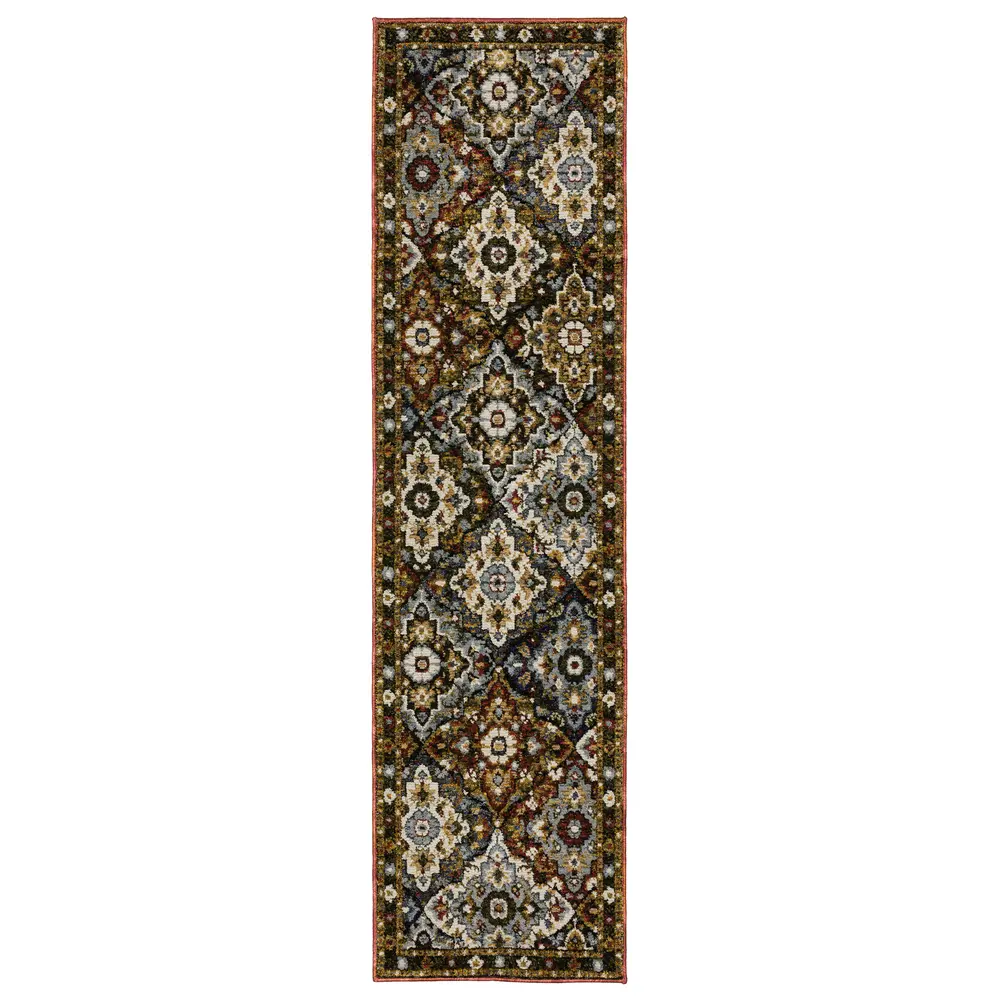 Andorra 2408A Red/ Multi Indoor Area Rug - 2'3