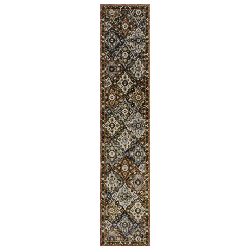 Andorra 2408A Red/ Multi Indoor Area Rug - 2'6