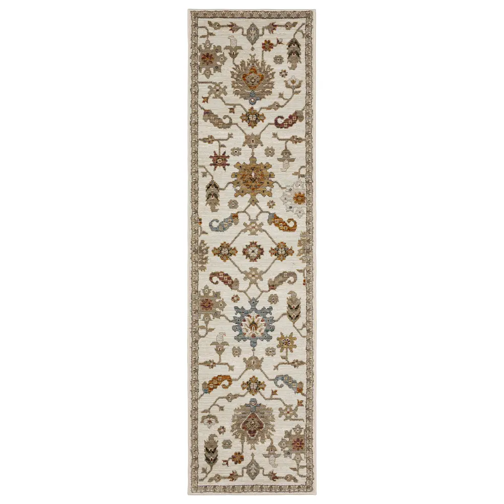 Andorra 2419B Ivory/ Multi Indoor Area Rug - 2'3