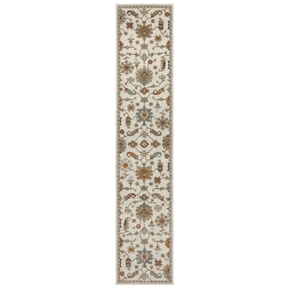 Andorra 2419B Ivory/ Multi Indoor Area Rug - 2'6