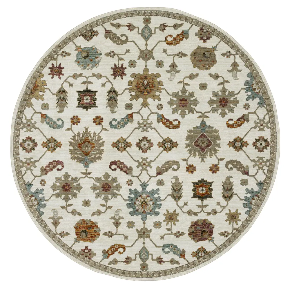 Andorra 2419B Ivory/ Multi Indoor Area Rug - 7'10