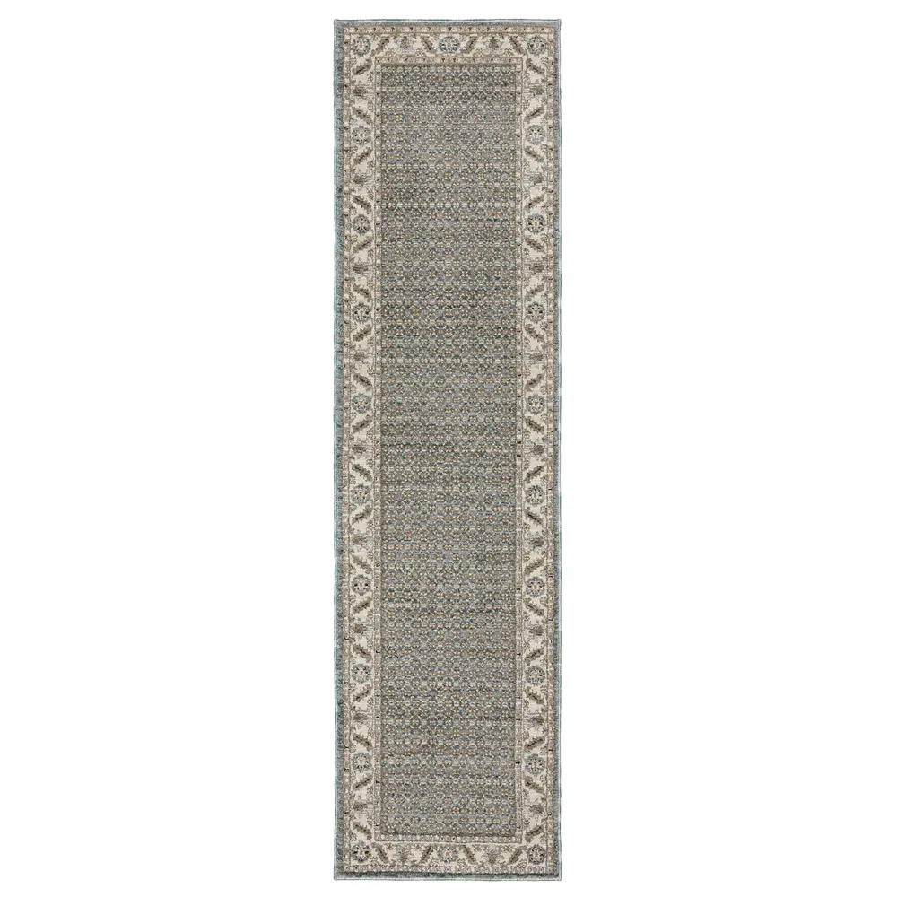 Andorra 2429A Blue/ Ivory Indoor Area Rug - 2'3