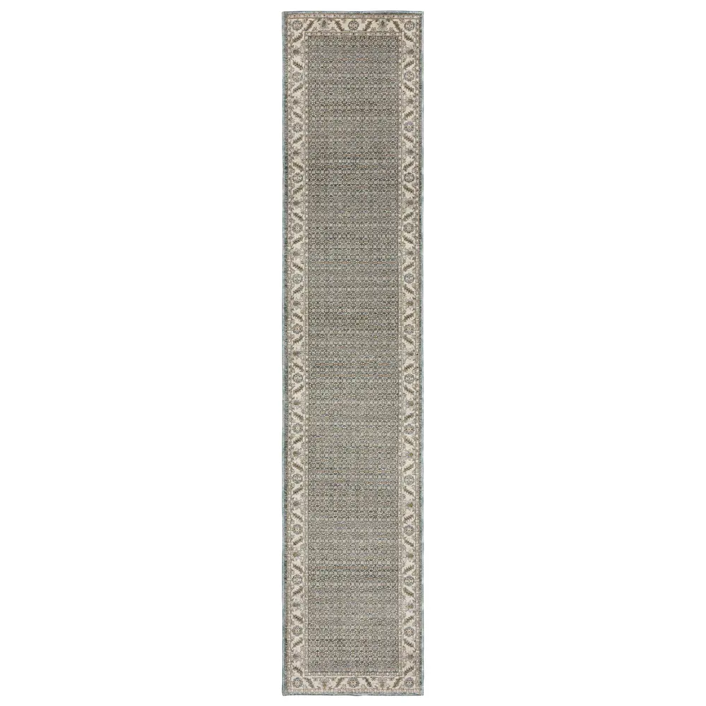 Andorra 2429A Blue/ Ivory Indoor Area Rug - 2'6