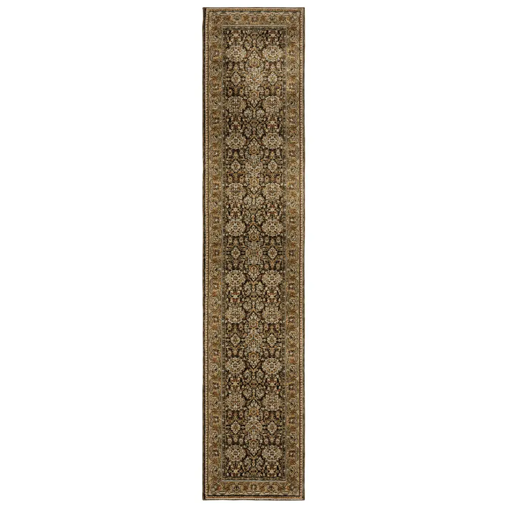 Andorra 2431A Brown/ Gold Indoor Area Rug - 2'6