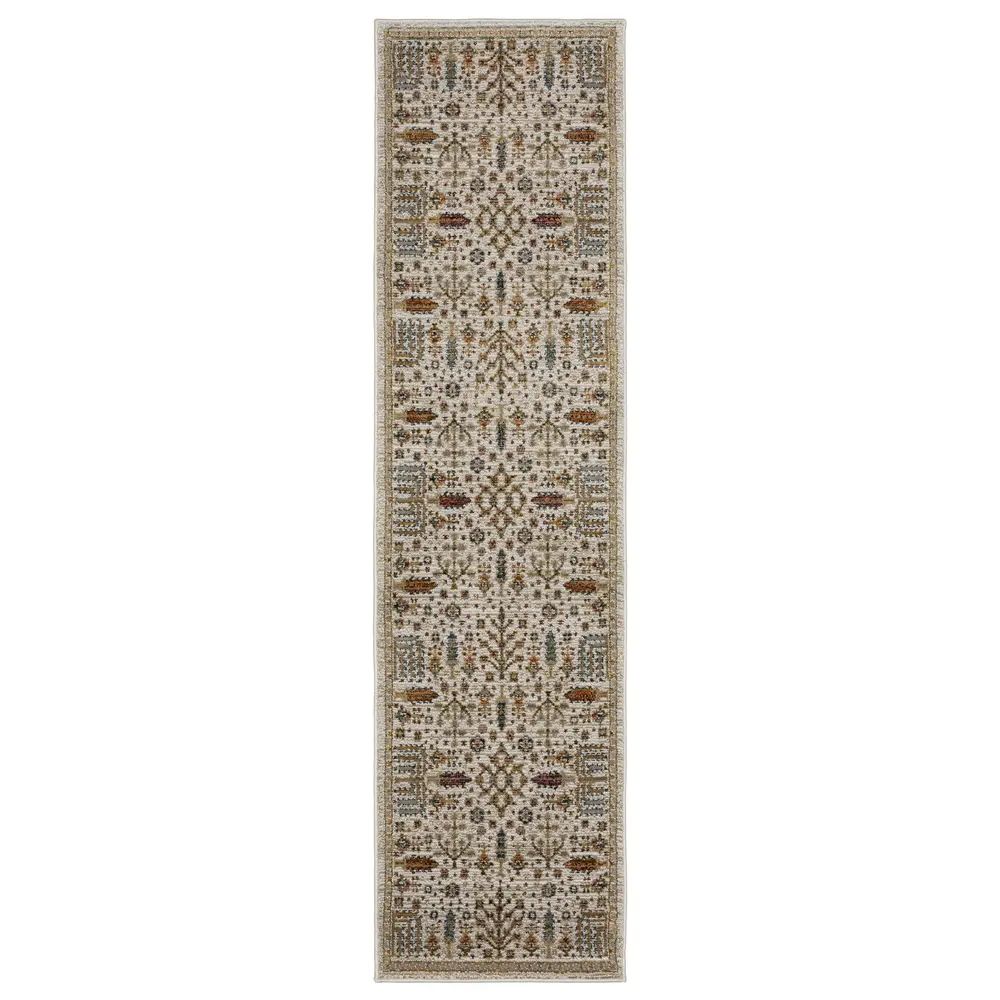Andorra 2449B Ivory/ Gold Indoor Area Rug - 2'3