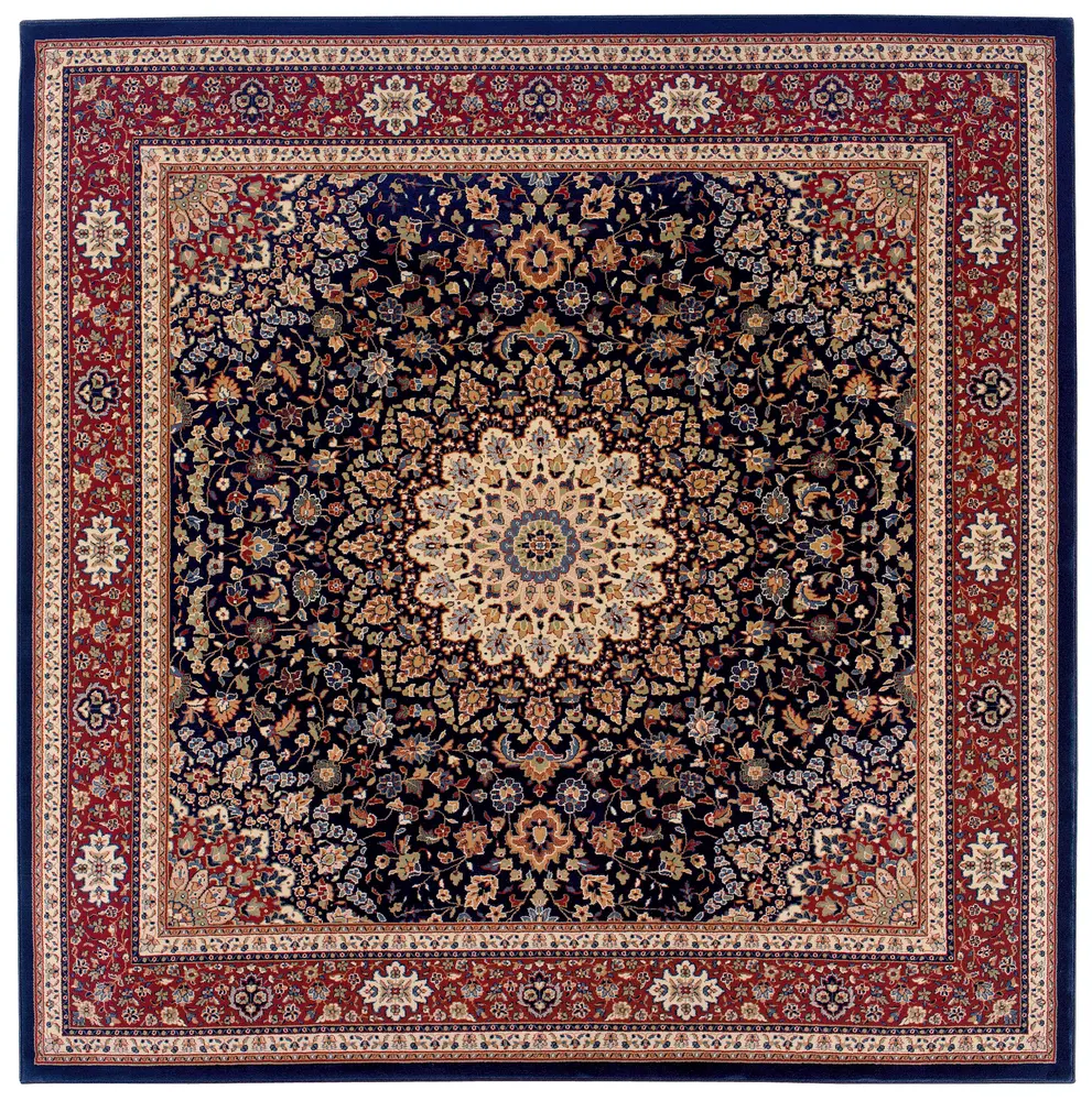Ariana 095B3 Blue/ Red Indoor Area Rug - 8' Square
