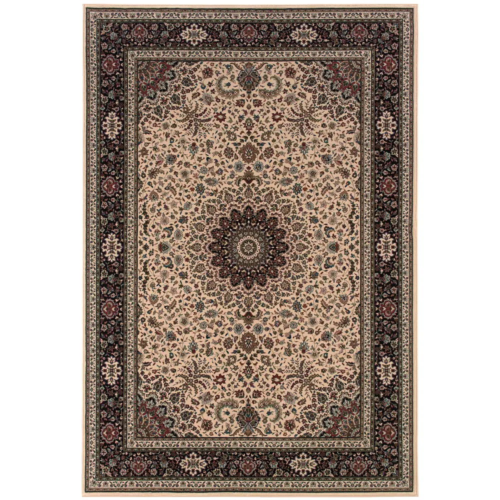 Ariana 095I8 Ivory/ Black Indoor Area Rug - 8' Square