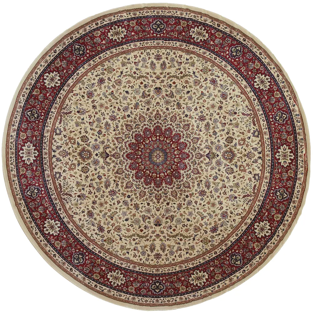 Ariana 095J3 Ivory/ Red Indoor Area Rug - 6' Round
