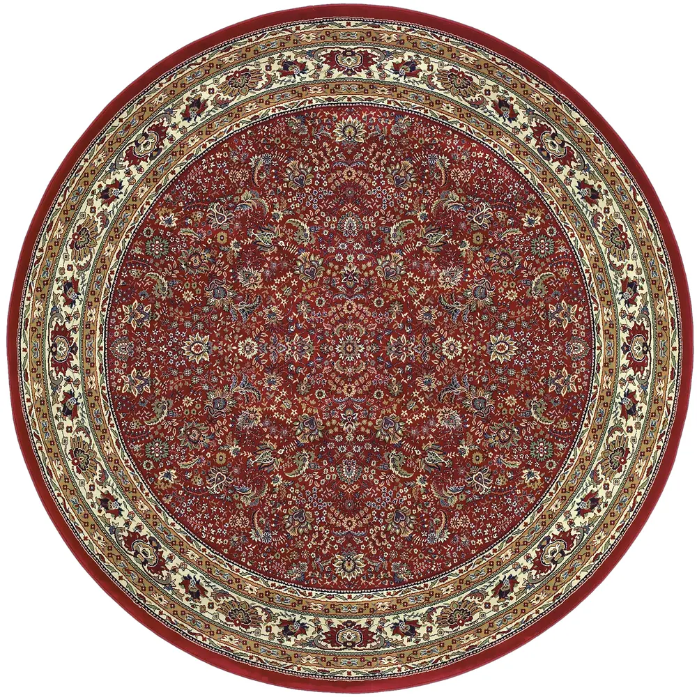 Ariana 113R3 Red/ Ivory Indoor Area Rug - 6' Round