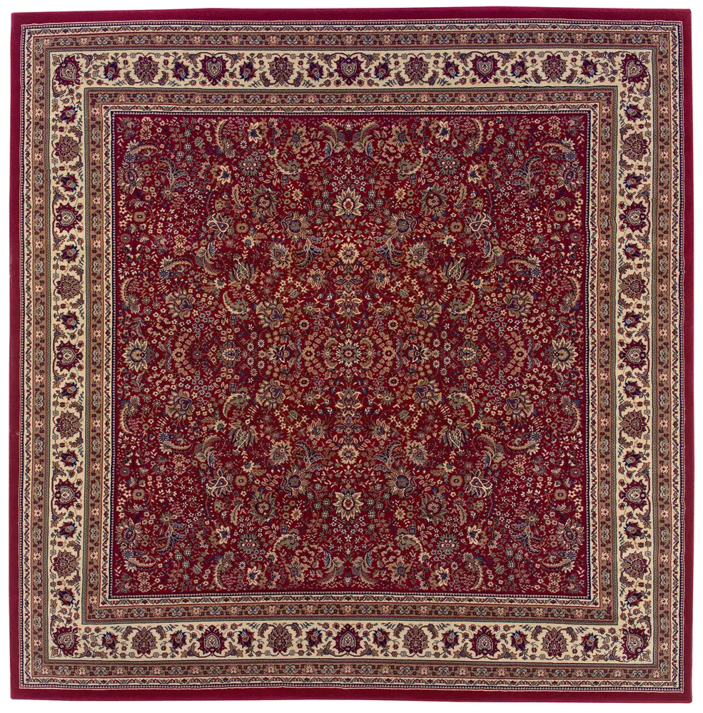 Ariana 113R3 Red/ Ivory Indoor Area Rug - 8' Square