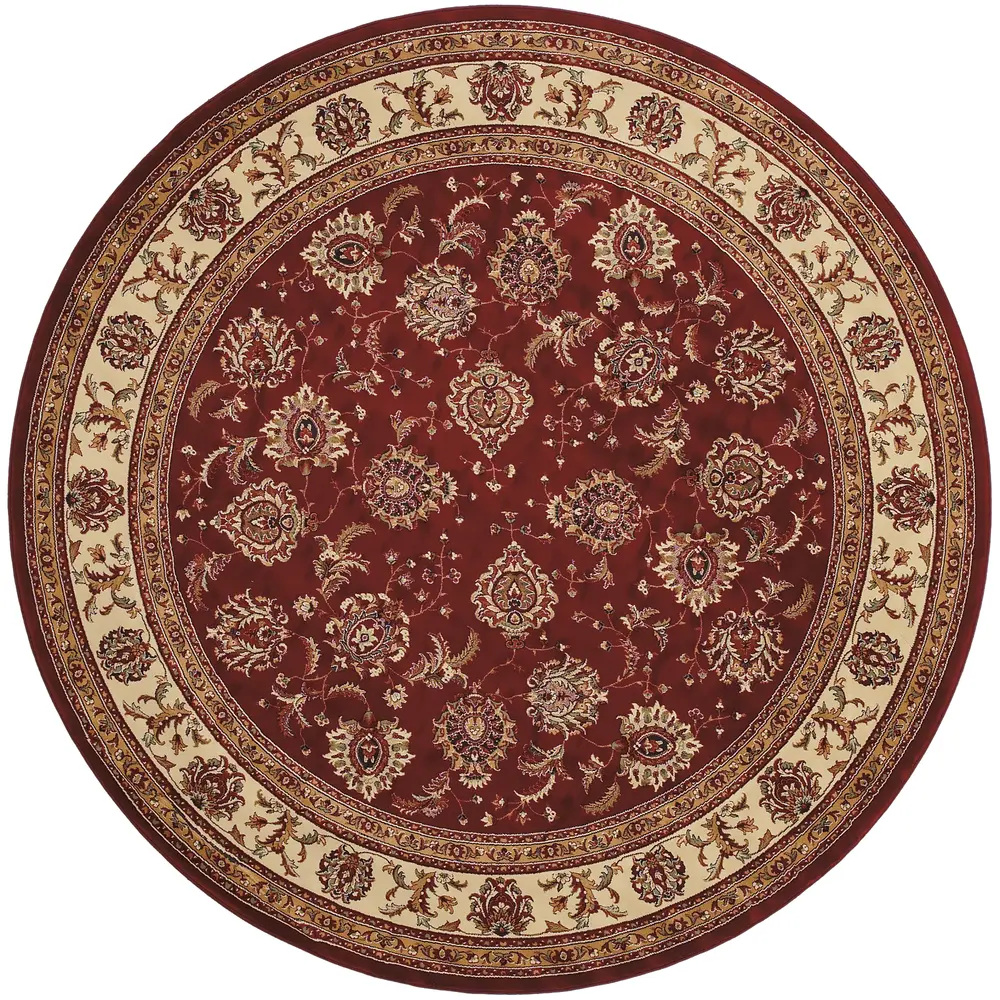Ariana 117C3 Red/ Ivory Indoor Area Rug - 6' Round