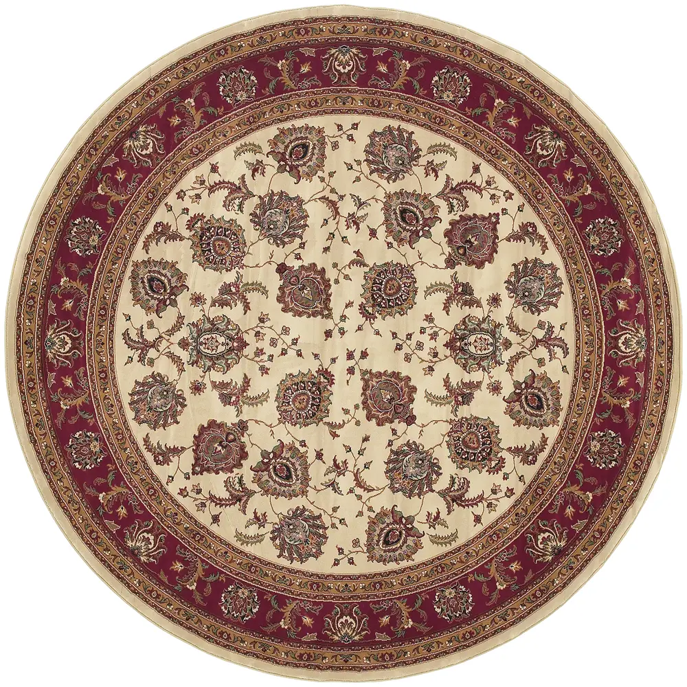 Ariana 117J3 Ivory/ Red Indoor Area Rug - 6' Round