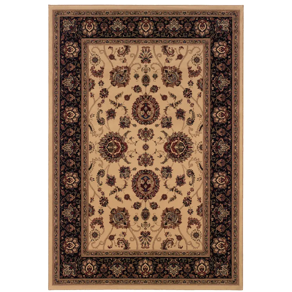 Ariana 130/7 Ivory/ Black Indoor Area Rug - 10' x 12'7