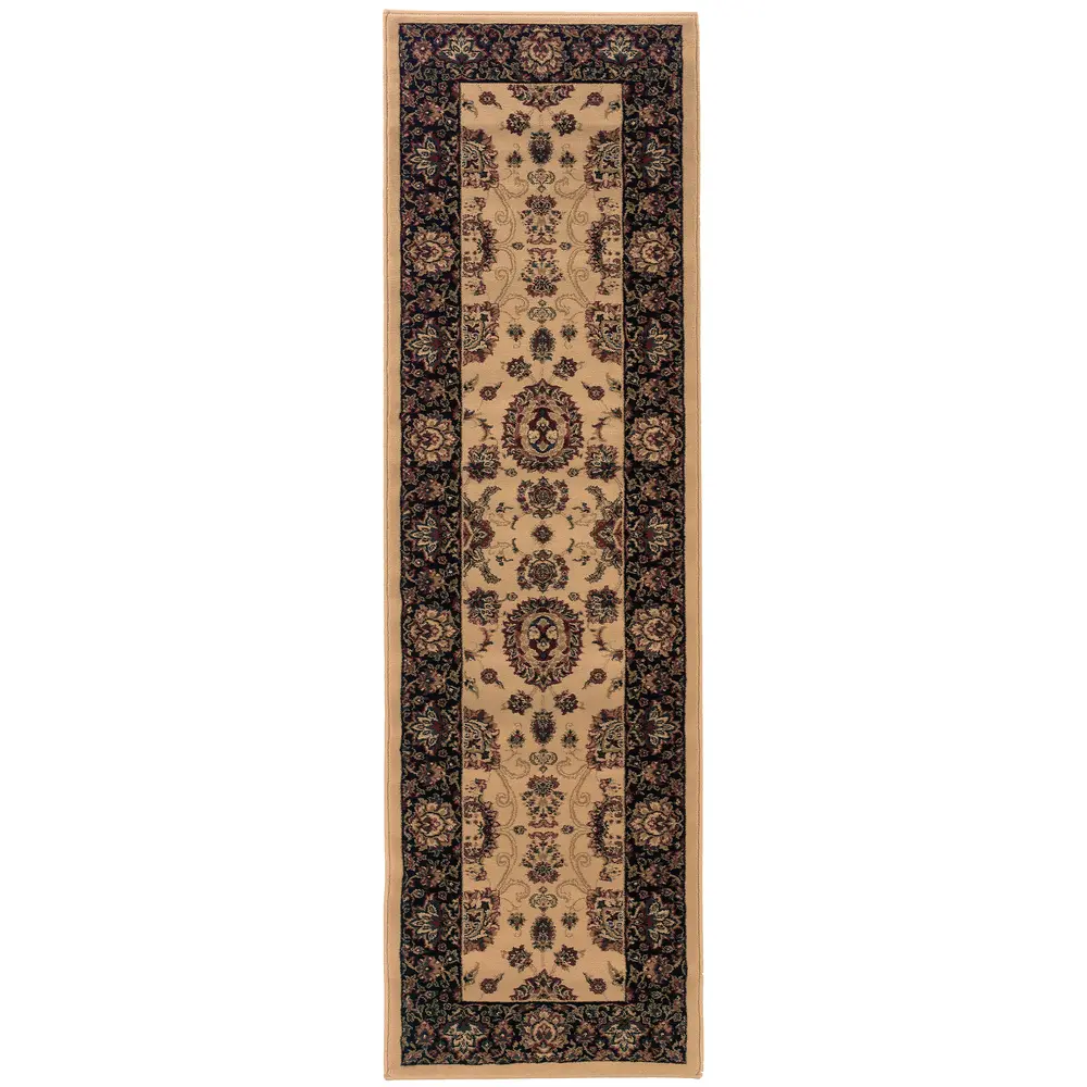 Ariana 130/7 Ivory/ Black Indoor Area Rug - 2'3