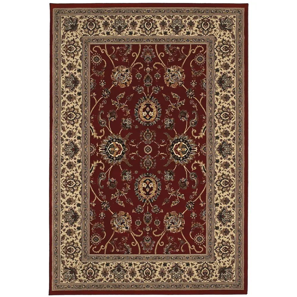 Ariana 130/8 Red/ Ivory Indoor Area Rug - 8' Square