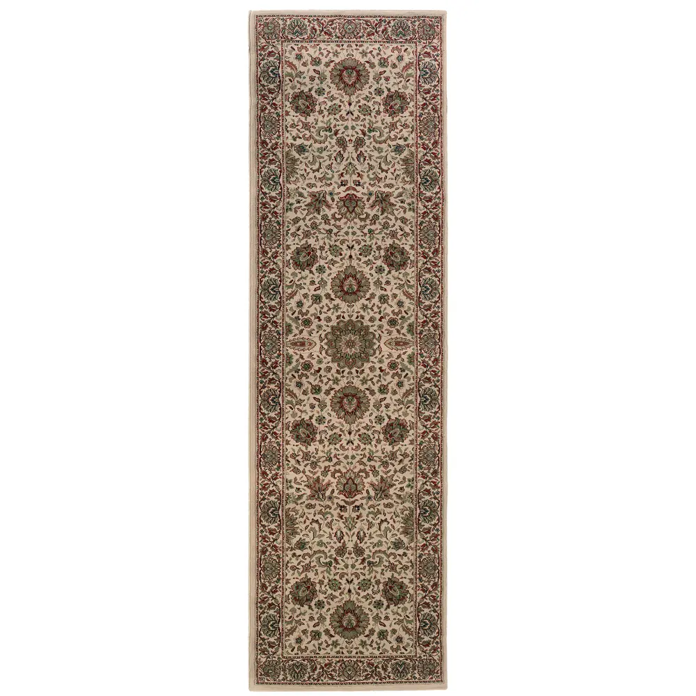 Ariana 172W3 Ivory/ Green Indoor Area Rug - 2'3