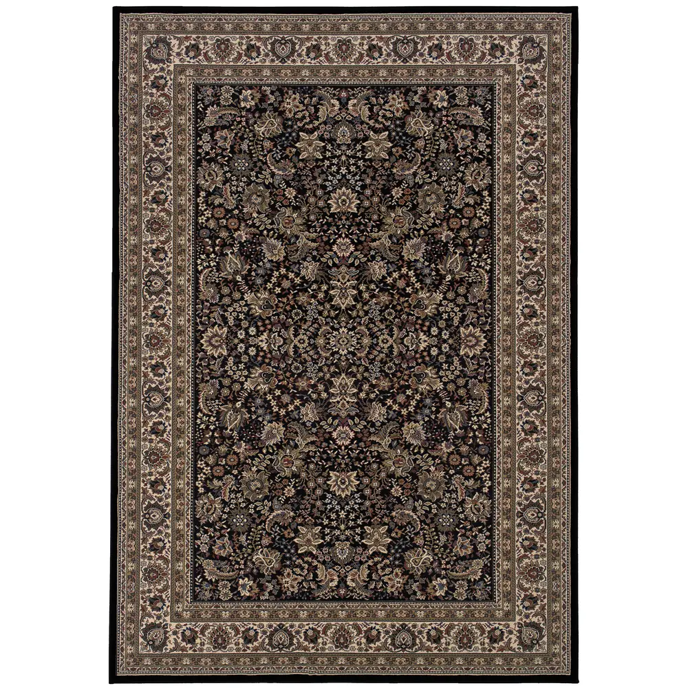 Ariana 213K8 Black/ Ivory Indoor Area Rug - 6'7