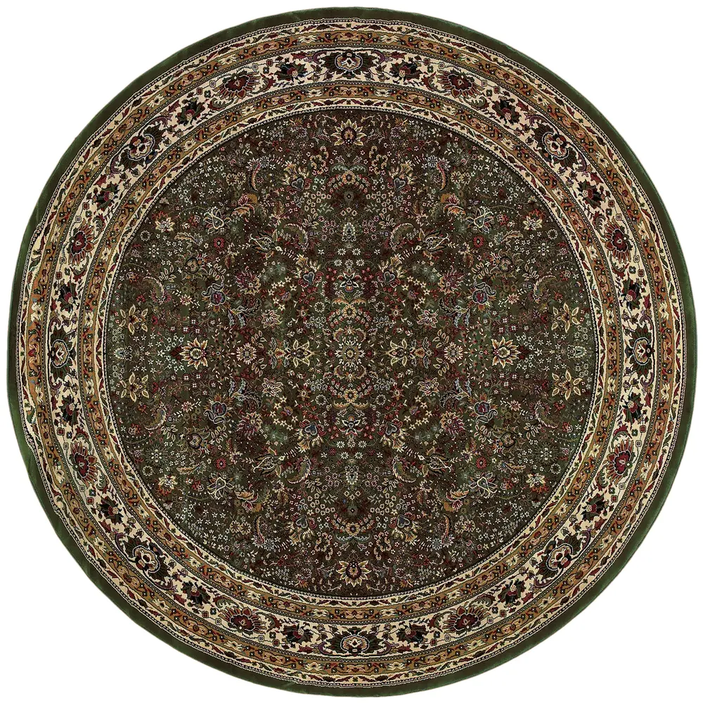 Ariana 213G8 Green/ Ivory Indoor Area Rug - 6' Round