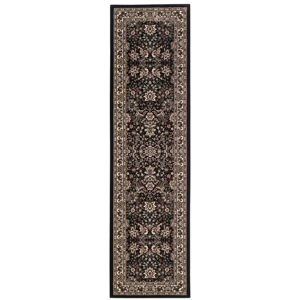 Ariana 213K8 Black/ Ivory Indoor Area Rug - 2'7