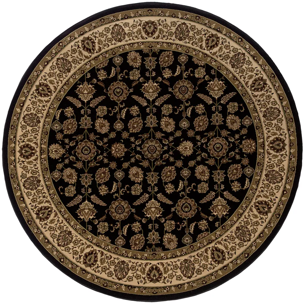 Ariana 271D3 Brown/ Ivory Indoor Area Rug - 8' Round