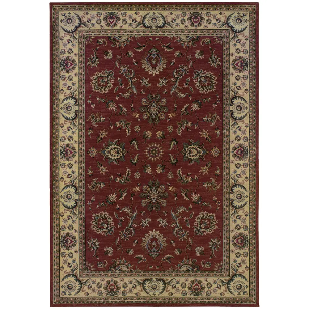 Ariana 311C3 Red/ Ivory Indoor Area Rug - 8' Square