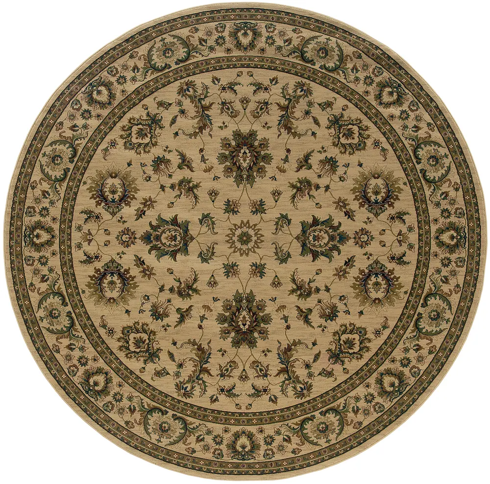 Ariana 311I3 Ivory/ Green Indoor Area Rug - 6' Round