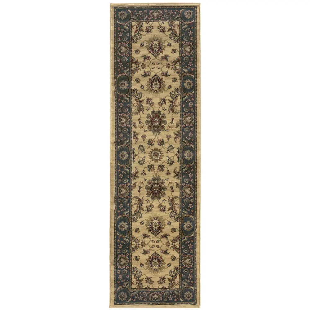 Ariana 311Z3 Ivory/ Blue Indoor Area Rug - 2'3