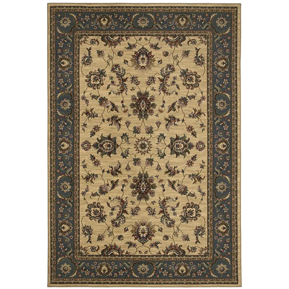 Ariana 311Z3 Ivory/ Blue Indoor Area Rug - 8' Square