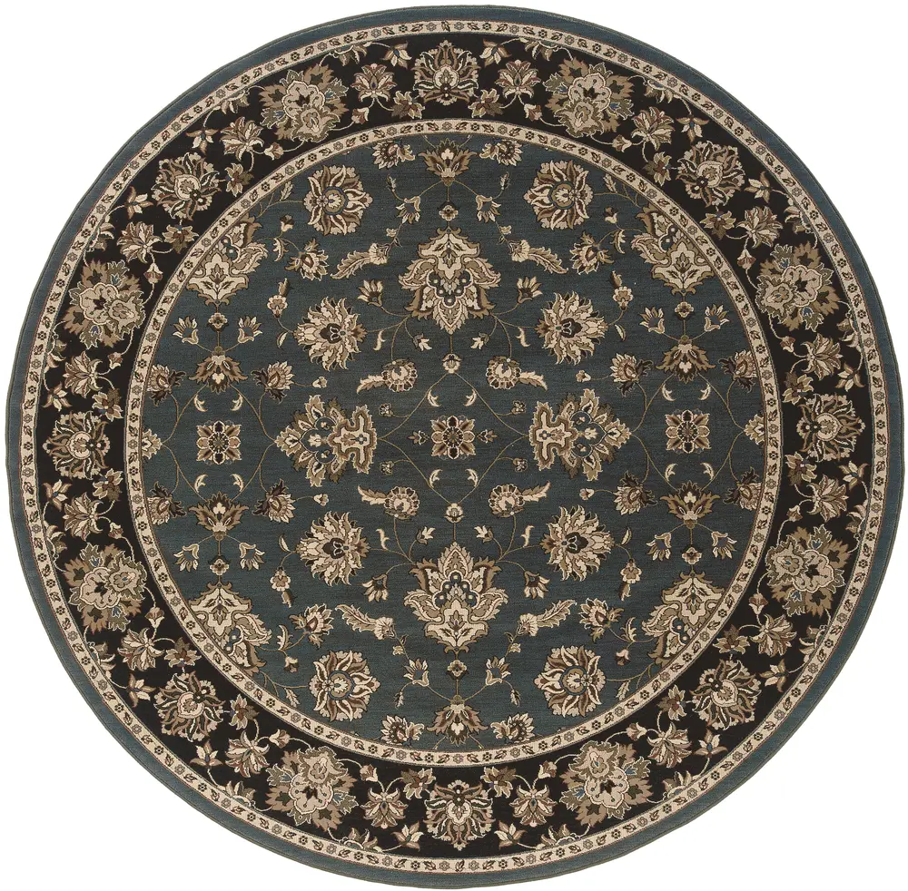 Ariana 623H3 Blue/ Black Indoor Area Rug - 6' Round
