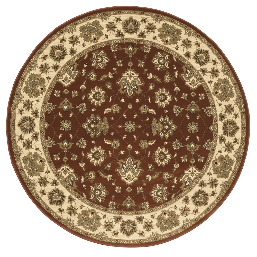 Ariana 623V3 Red/ Ivory Indoor Area Rug - 8' Round