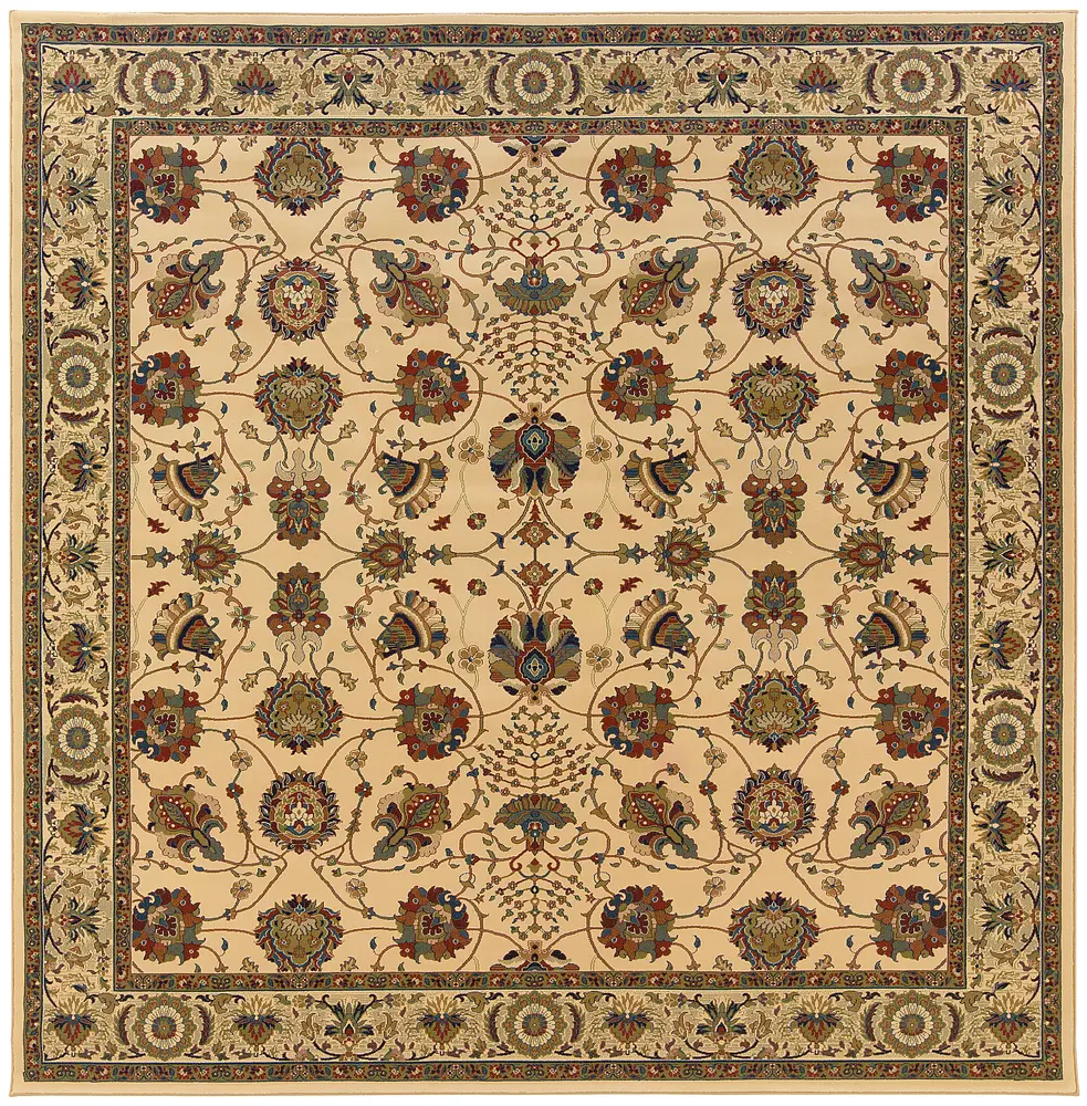 Ariana 431O3 Ivory/ Red Indoor Area Rug - 8' Square