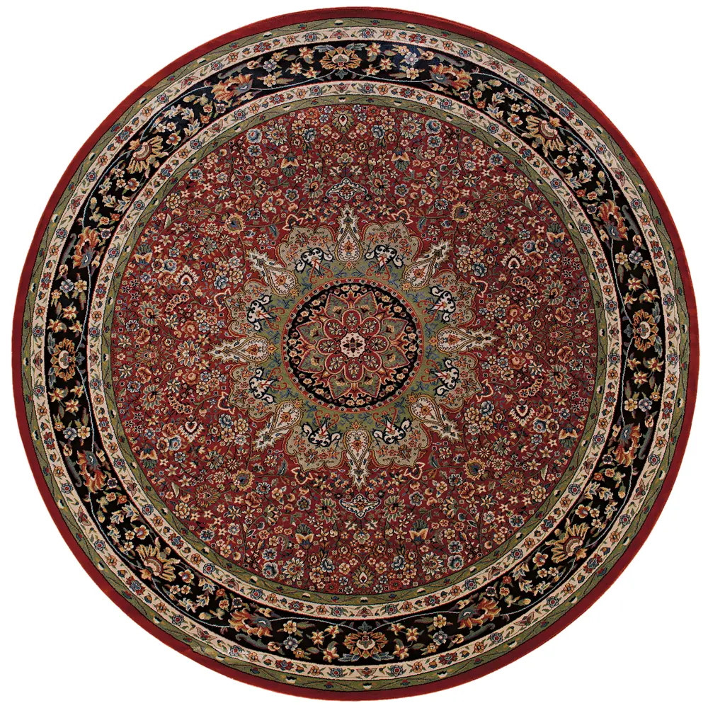 Ariana 116R3 Red/ Blue Indoor Area Rug - 6' Round