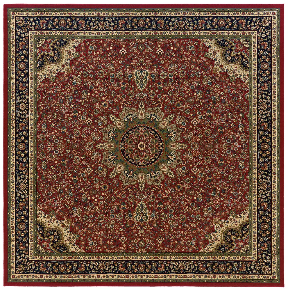 Ariana 116R3 Red/ Blue Indoor Area Rug - 8' Square