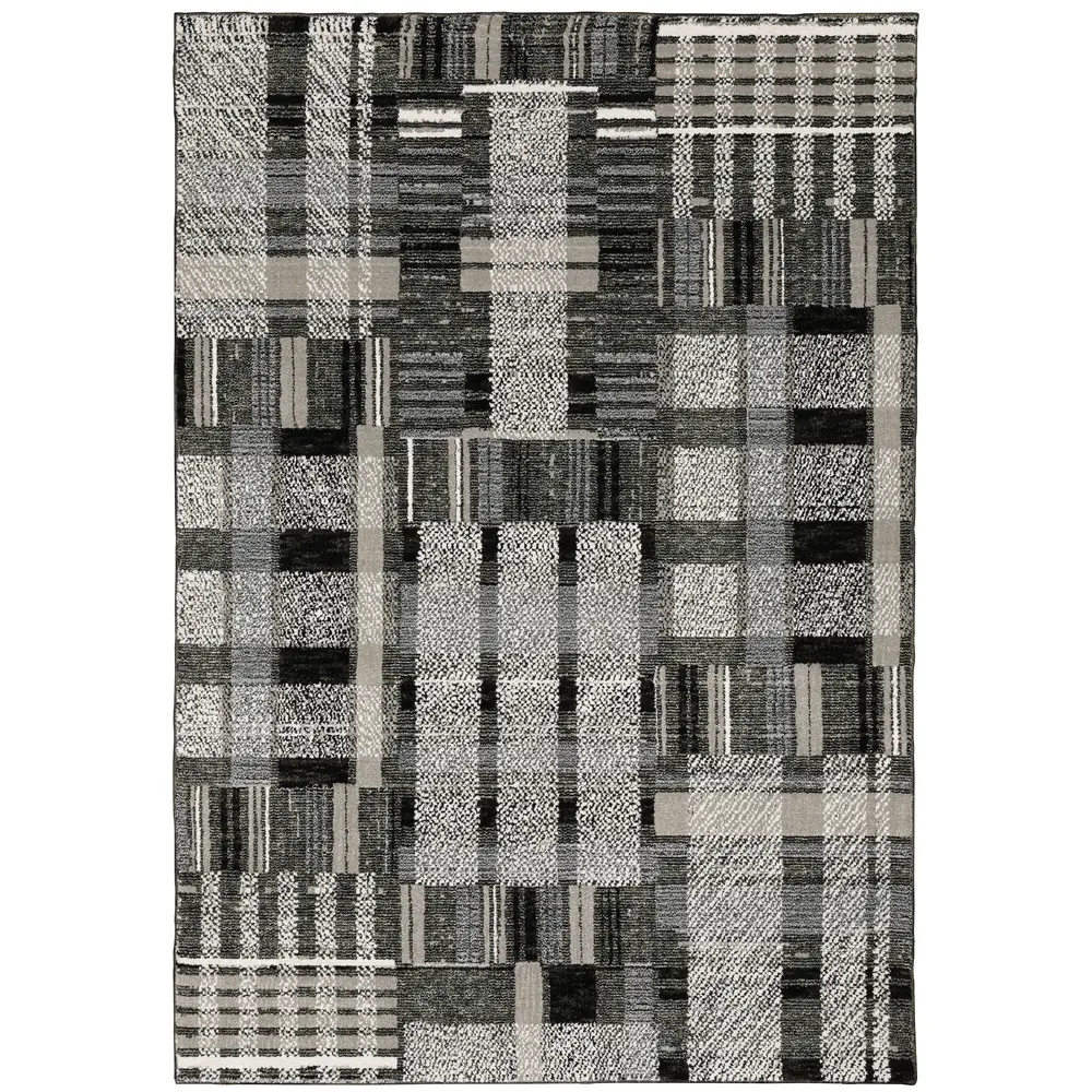Atlas 752C0 Black/ Grey Indoor Area Rug - 6'7