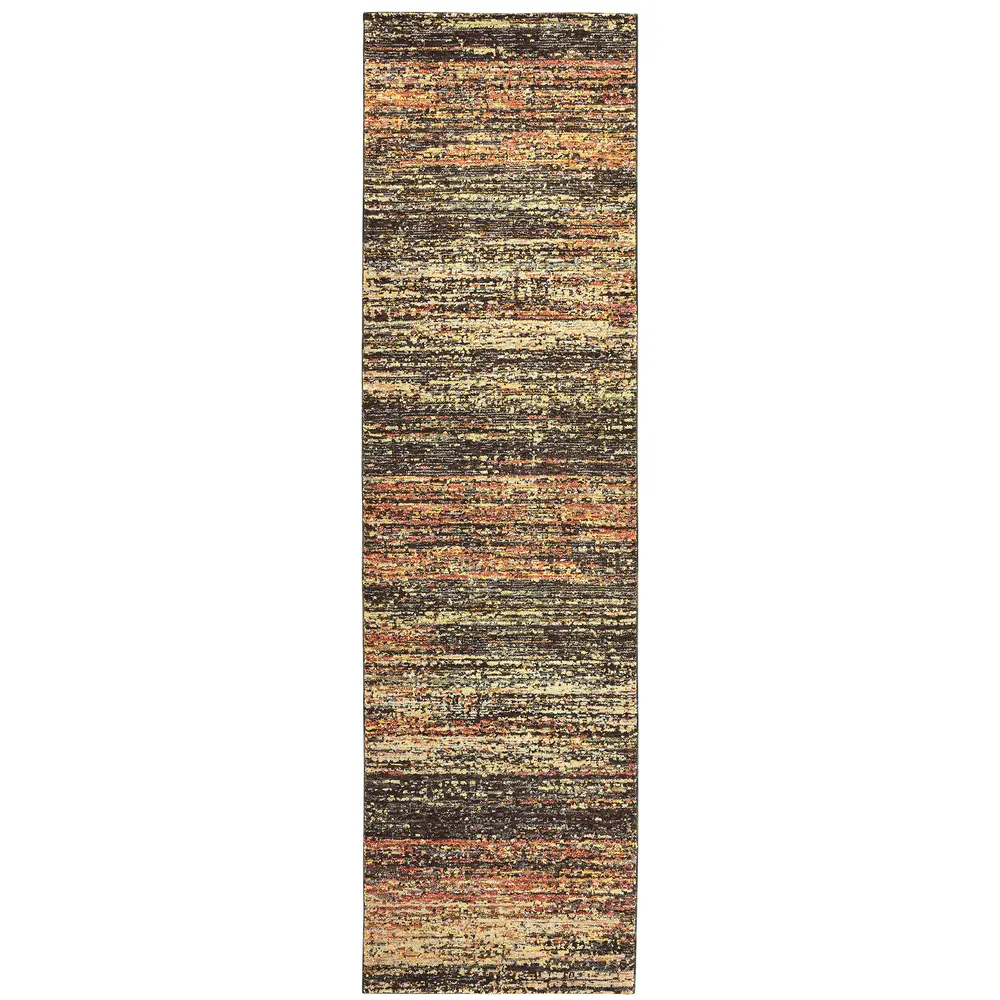 Atlas 8037C Gold/ Charcoal Indoor Area Rug - 2'3