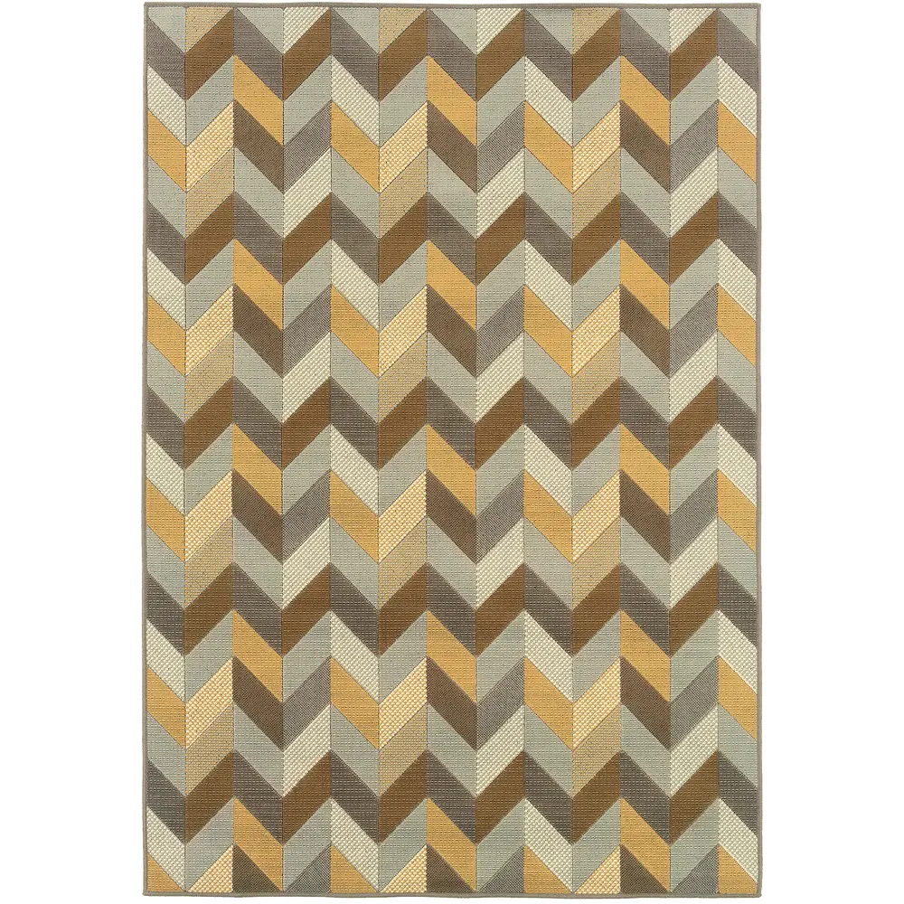 Bali 4902X Grey/ Gold Indoor/Outdoor Area Rug - 8'6
