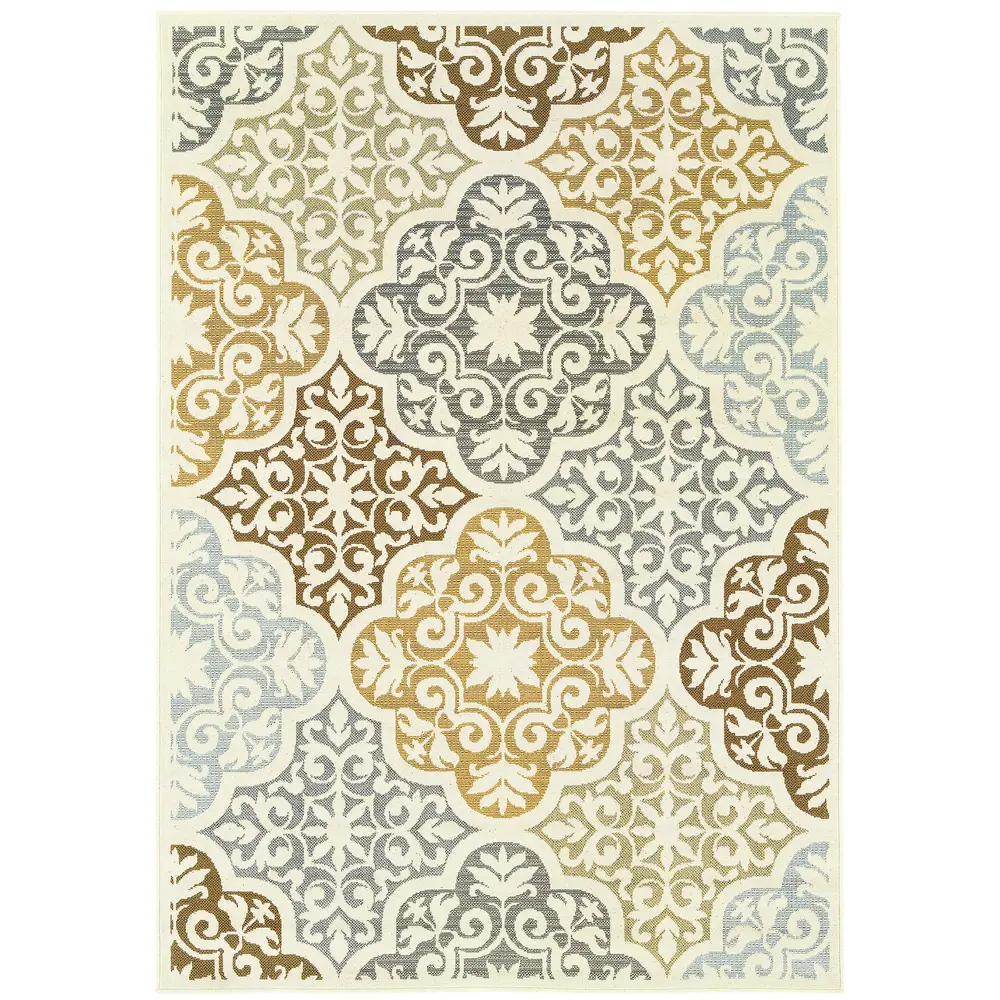 Bali 4904W Ivory/ Grey Indoor/Outdoor Area Rug - 8'6