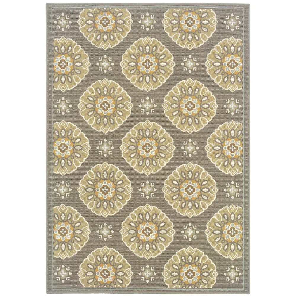 Bali 5863N Grey/ Gold Indoor/Outdoor Area Rug - 8'6