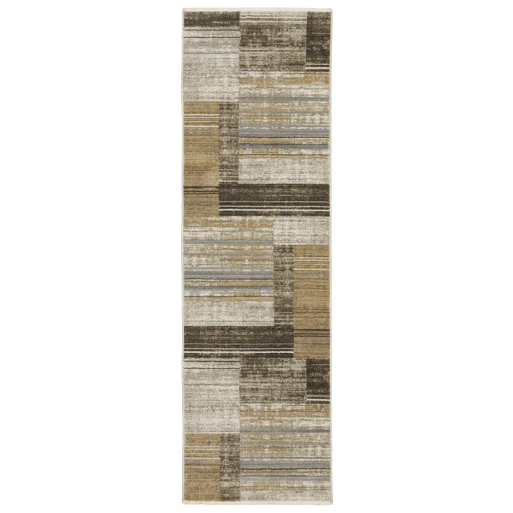 Bauer 090N2 Beige/ Charcoal Indoor Area Rug - 2'3