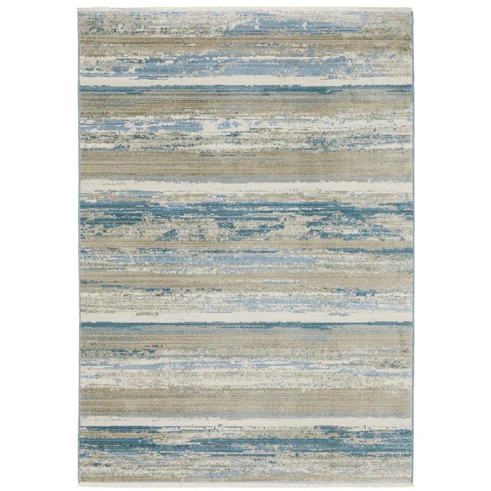 Bauer 042L2 Blue/ Beige Indoor Area Rug - 5'3