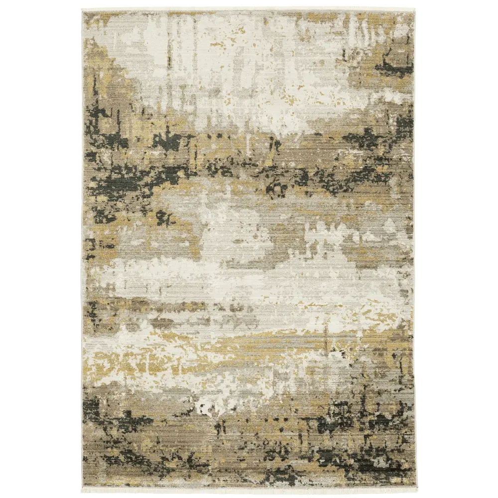 Bauer 2061X Gold/ Black Indoor Area Rug - 3'10