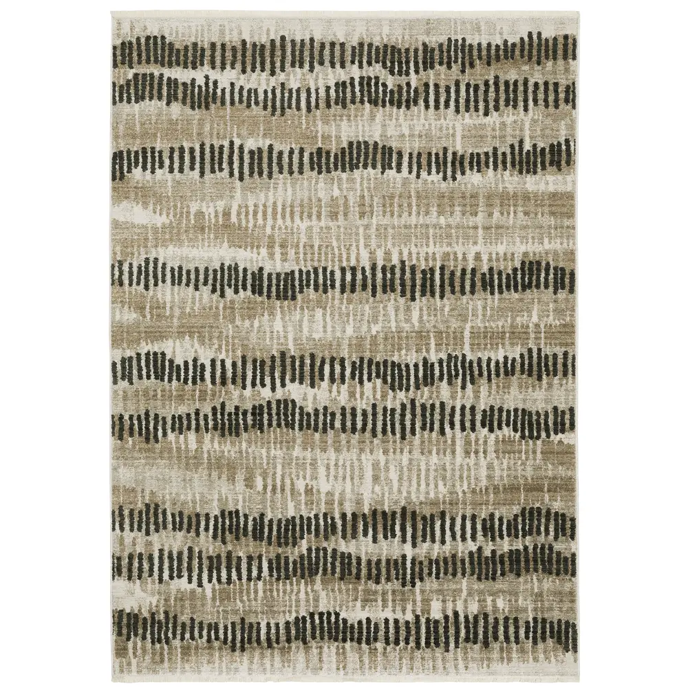 Bauer 8120D Beige/ Charcoal Indoor Area Rug - 3'10