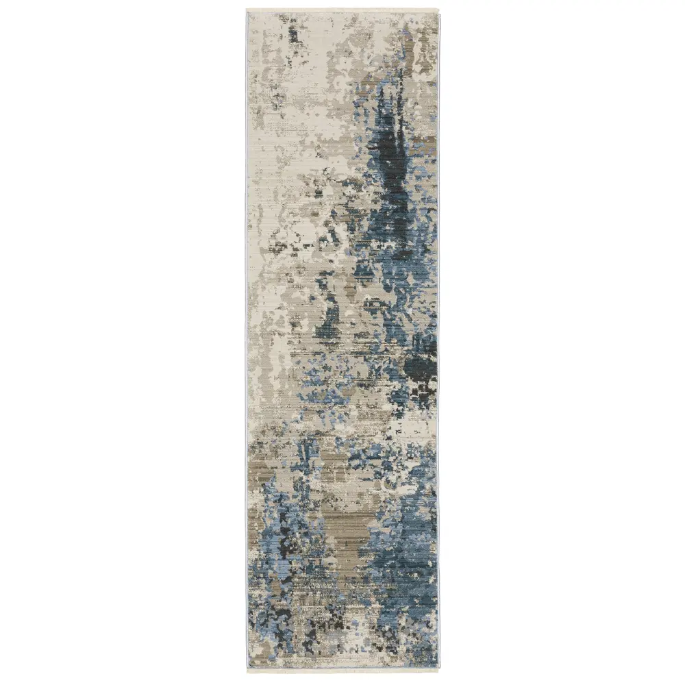 Bauer 041L2 Blue/ Beige Indoor Area Rug - 2'3
