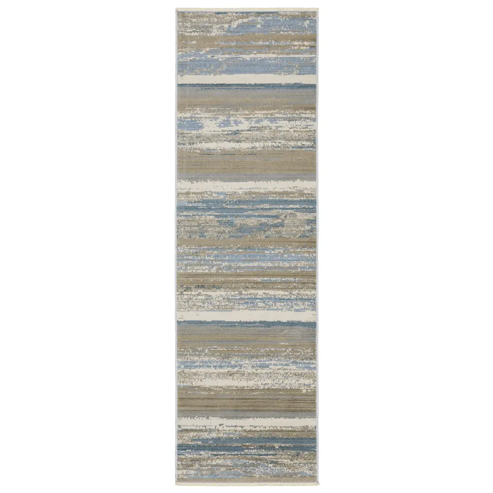 Bauer 042L2 Blue/ Beige Indoor Area Rug - 2'3