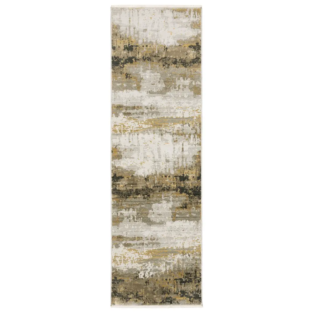 Bauer 2061X Gold/ Black Indoor Area Rug - 2'3