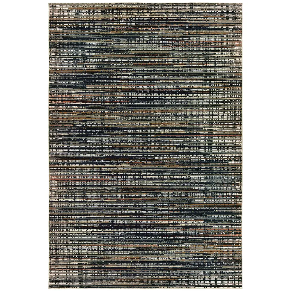 Bowen 1332H Black/ Navy Indoor Area Rug - 6'7