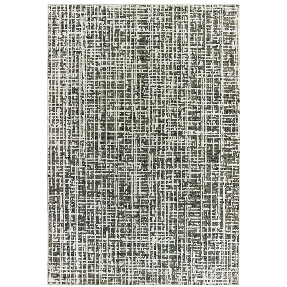 Bowen 2066W Grey/ Ivory Indoor Area Rug - 3'10
