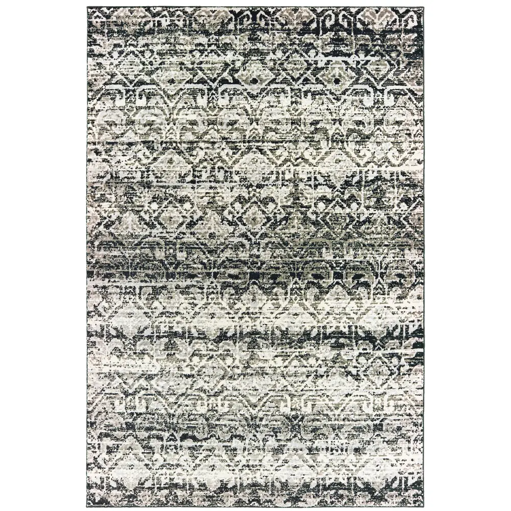 Bowen 042H2 Grey/ Ivory Indoor Area Rug - 3'10
